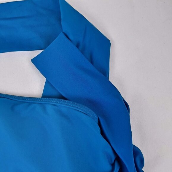 Tempt Me Size Med Turquoise Blue Tankini Swim One Shoulder Ruching NWT - Picture 5 of 15